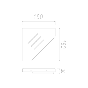 EASY | 081.1014 MB Corner shelf, 190mm