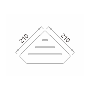 EASY | 081.1012 Corner shelf, 210mm