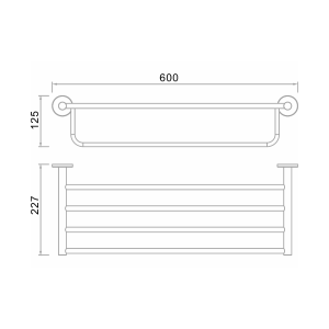 INFINITY | 136.1160 BP  Bath towel rack, 600mm