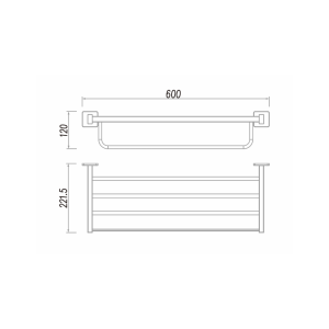 CLARITY | 206.1160 Bath towel rack, 600mm