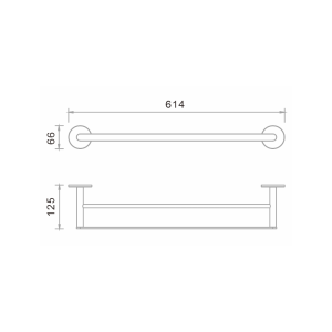 LUXURY | 246.0960 BP Double bath towel holder, 614mm
