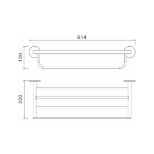 LUXURY | 246.1160 Bath towel rack, 614mm