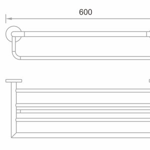POLO | 175.1160 BP  Bath towel rack, 600mm